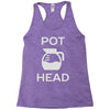 pot head coffee lover Racerback Tank