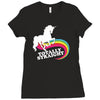 rainbow unicorn Ladies Fitted T-Shirt
