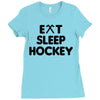 eat sleeo hockey Ladies Fitted T-Shirt