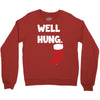 well hung endowed christmas stocking funny Crewneck Sweatshirt