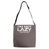i'm not lazy   i really enjoy doing nothing Adjustable Strap Totes