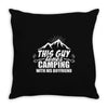 This Guy Loves Camping Throw Pillow