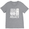 real men use 3 pedals V-Neck Tee