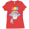 Pusheen the Cat Flying Ladies Fitted T-Shirt