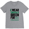 i wear emerald green for liver cancer awareness V-Neck Tee