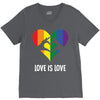 Love Is Love LGBT Rainbow Heart V-Neck Tee