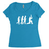 evolution of cricket white silhouette Women's Triblend Scoop T-shirt