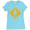 big foot xing big foot crossing sasquatch Ladies Fitted T-Shirt