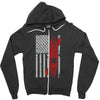 kayak american flag Zipper Hoodie