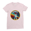 Nasa  Blue White Yellow Color Ladies Fitted T-Shirt