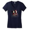 biking down main street Women's V-Neck T-Shirt