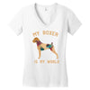 my boxer is my world Women's V-Neck T-Shirt