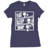 v3 eat sleep snap Ladies Fitted T-Shirt
