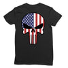 skull u.s.a. back Ladies Fitted T-Shirt