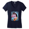 unicorn nerd graphic Women's V-Neck T-Shirt