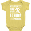 beer drinker with a running problem Baby Bodysuit