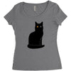 black cat Women's Triblend Scoop T-shirt