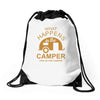 what happens in camper stays Drawstring Bags