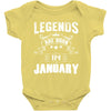 Legends Are Born In January Baby Onesie