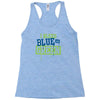 i bleed blue and green Racerback Tank