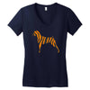 tiger pattern Women's V-Neck T-Shirt