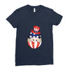 4th of July Peeking Baby Inside Egg Ladies Fitted T-Shirt