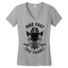 ride fast die young Women's V-Neck T-Shirt