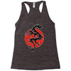 sun dragon with pearl   black red white Racerback Tank