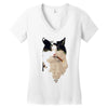 cat1 Women's V-Neck T-Shirt
