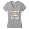 arm in cast Women's V-Neck T-Shirt