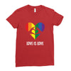 Love is Love Heart Ladies Fitted T-Shirt