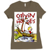 calvin hobbes Ladies Fitted T-Shirt