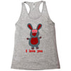 i love you bunny hare rabbit cupid couple kiss fun Racerback Tank