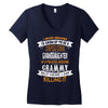 Super Cool Granddaughter Of A Freaking Awesome Grammy Women's V-Neck T-Shirt
