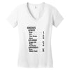 contents list Women's V-Neck T-Shirt
