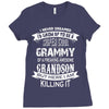 Super Cool Grammy Of A Freaking Awesome Grandson Ladies Fitted T-Shirt