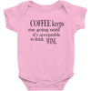 coffee keeps me going Baby Bodysuit
