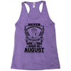Never Underestimate Dog Rescuer Who Was Born August Racerback Tank