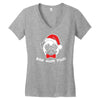 bah hum pug scrooge grinch christmas Women's V-Neck T-Shirt