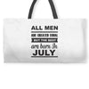 all men are created equal july Weekender Totes