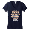 Braver Stronger Smarter Uterine Cancer Awareness Women's V-Neck T-Shirt