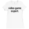 video game expert t shirt 3xl funny xbox ps3 nerdy geeky wii cod snipe Ladies Fitted T-Shirt