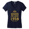 queens are born in 1958 Women's V-Neck T-Shirt