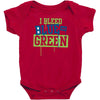 i bleed blue and green Baby Bodysuit