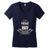 premium vintage 1977 classic perfectly aged limited edition Women's V-Neck T-Shirt