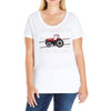 case ih red tractor boy comin' through Ladies Curvy T-Shirt