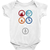 Bong Mathematics design with Earth, Fire, Air, Water and bong icons Baby Onesie