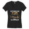 september girl is a perfect combination of princess and warrior Women's V-Neck T-Shirt
