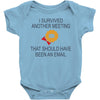 i survived another meeting rectangle Baby Bodysuit