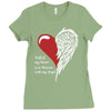 half of my heart is in heaven with my angel Ladies Fitted T-Shirt